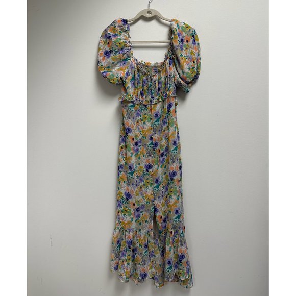 ASTR THE LABEL Balloon Sleeve Sweetheart Floral Maxi Dress - Picture 1 of 2